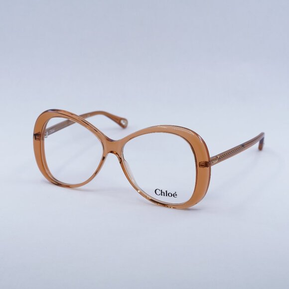 🕶️ New Chloe CH0011O 001 Eyeglasses - Transparent Orange Frame, 56mm